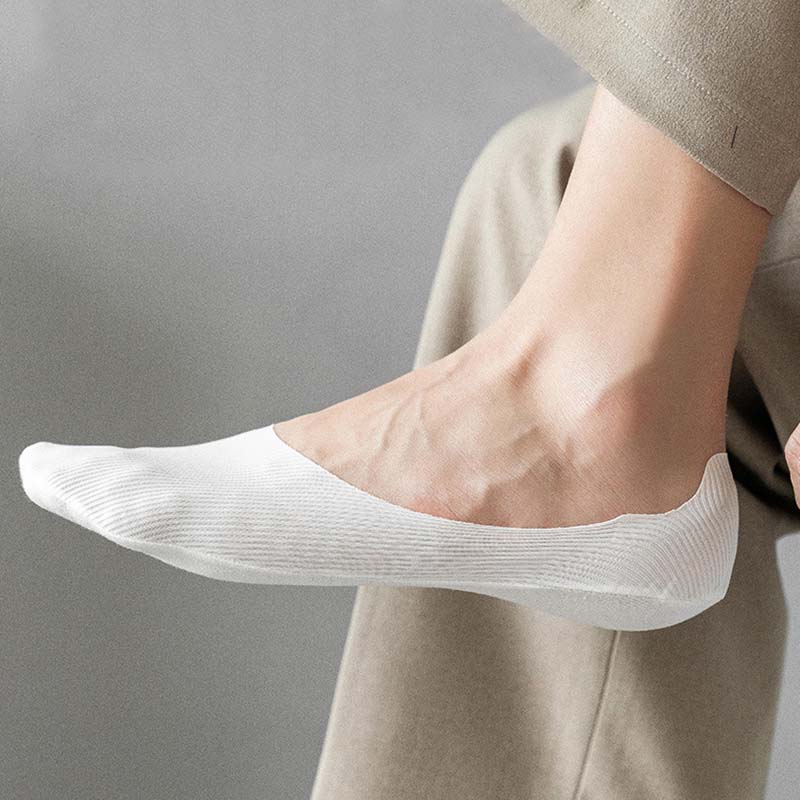 Ice Silk Striped No Show Socks(6 Pairs) - image 2