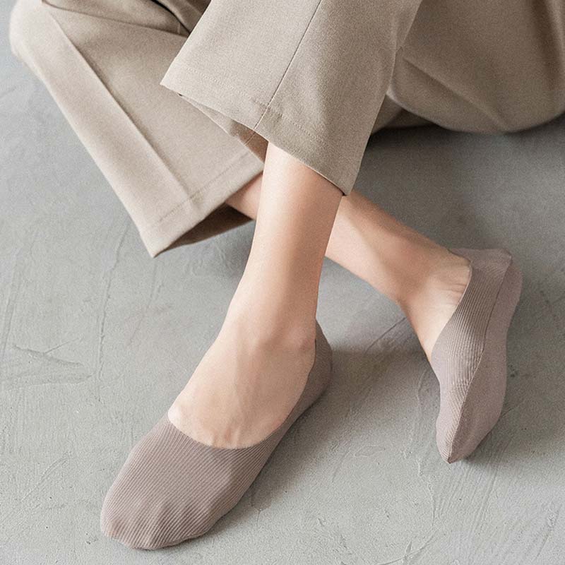 Ice Silk Striped No Show Socks(6 Pairs) - image 6