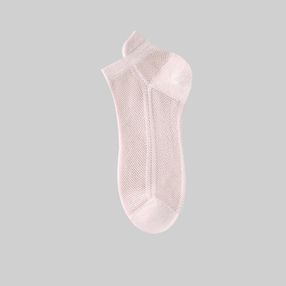 Breathable Full Mesh Ankle Socks(7 Pairs) - Pink - EU36-39(US3-6) - image 13
