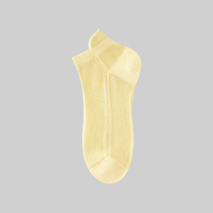 Breathable Full Mesh Ankle Socks(7 Pairs) - Yellow - EU36-39(US3-6) - image 14