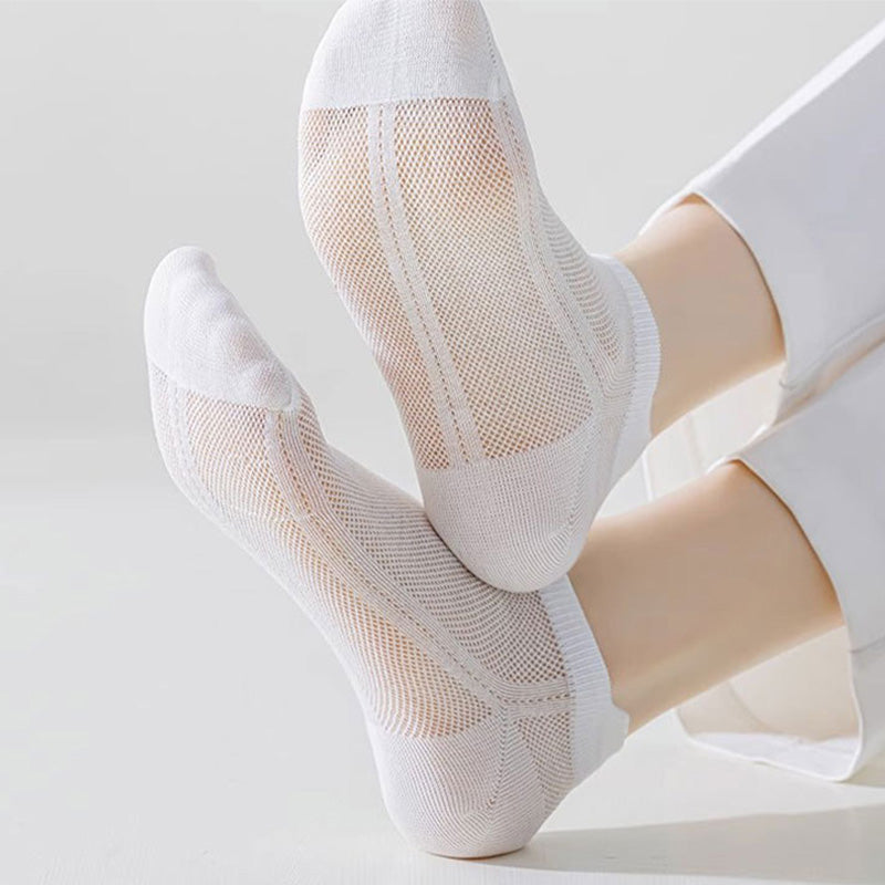 Plus Size Breathable Full Mesh Ankle Socks(7 Pairs)