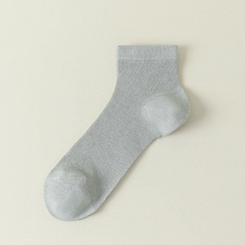 Mesh Breathable Sports Ankle Socks(7 Pairs) - Light Gray - EU37-43(US4-9) - image 16