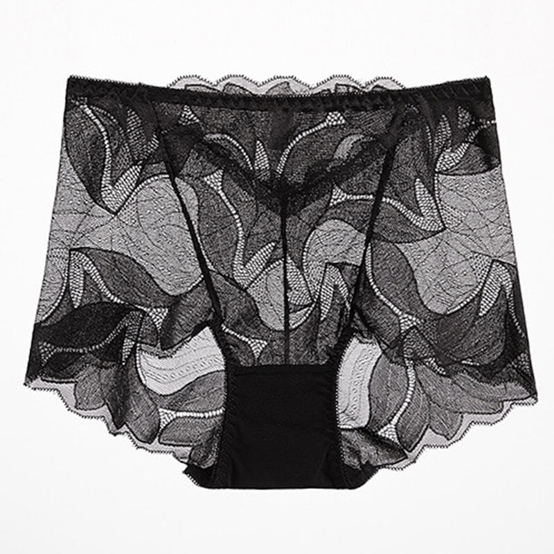 Lace Breathable Panty(5 Packs) - Black - 2XL - image 10