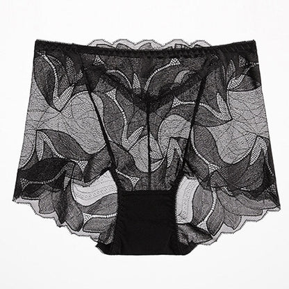 Lace Breathable Panty(5 Packs) - Black - 2XL - image 10