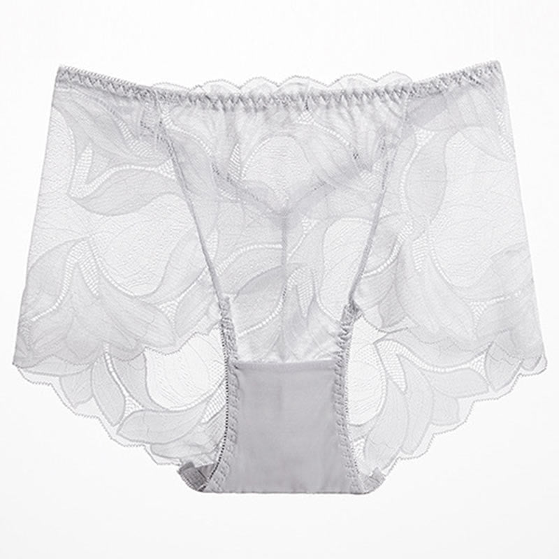 Lace Breathable Panty(5 Packs) - Light Gray - 2XL - image 15