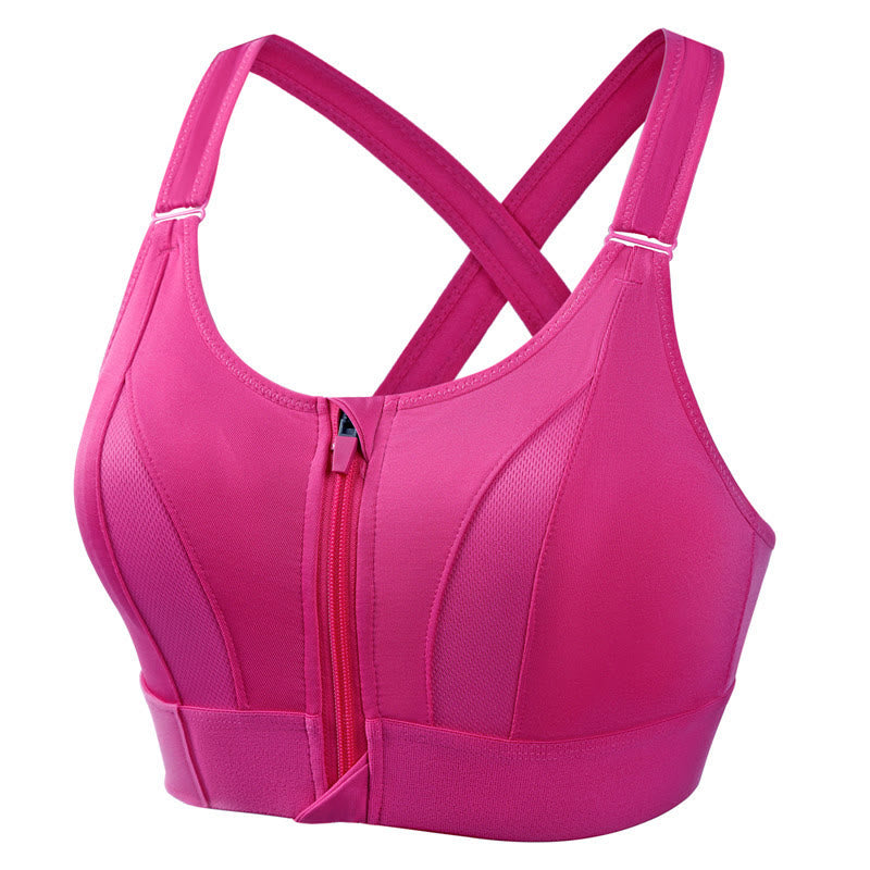 Cross Back Sports Bras - Rose - 5XL - image 7