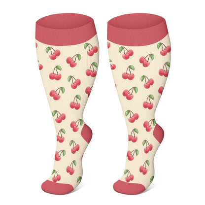 Plus Size Fruit Pattern Compression Socks