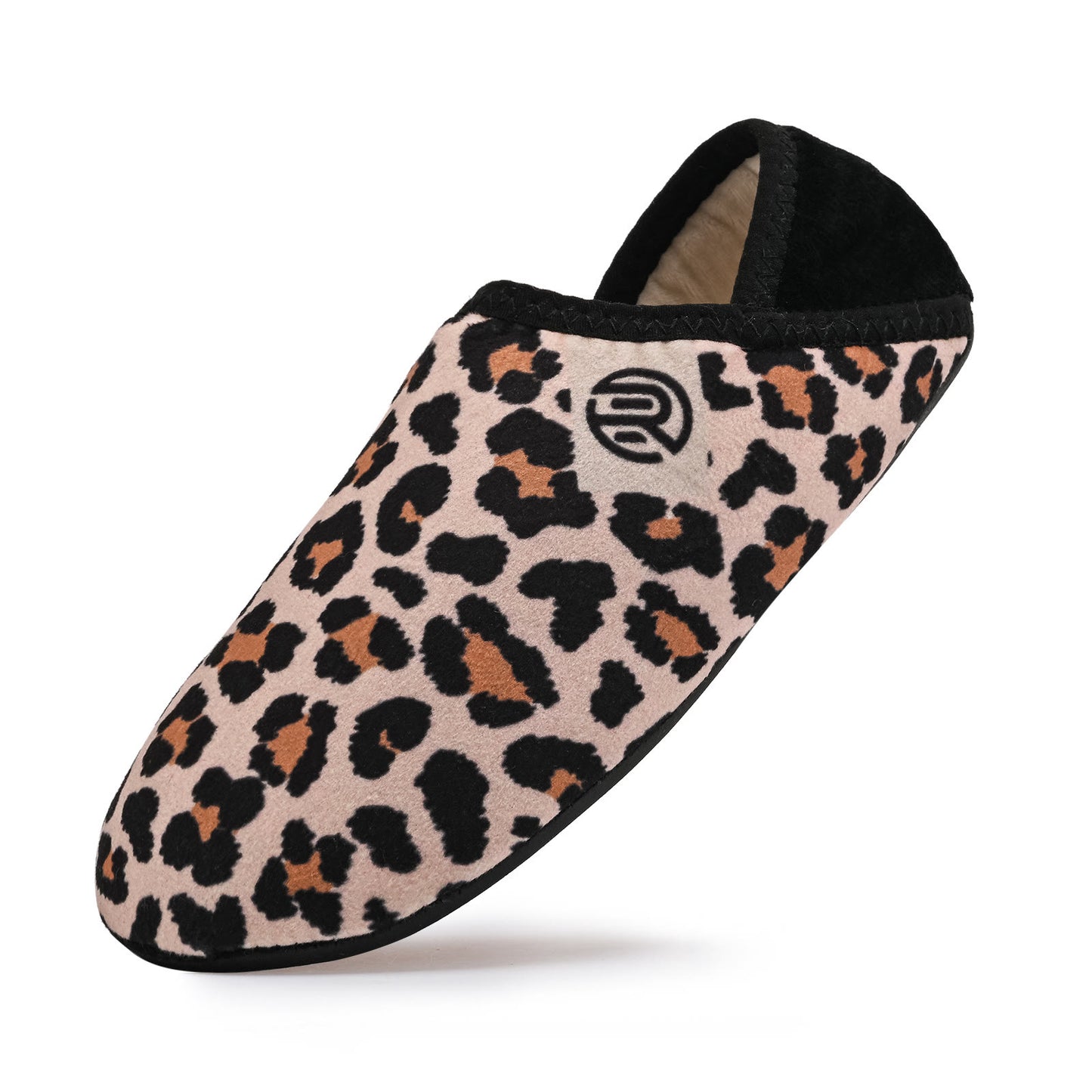 Plus Size Leopard Print Home Slipper Socks - Brown - EU48-49(US13-14) - image 3
