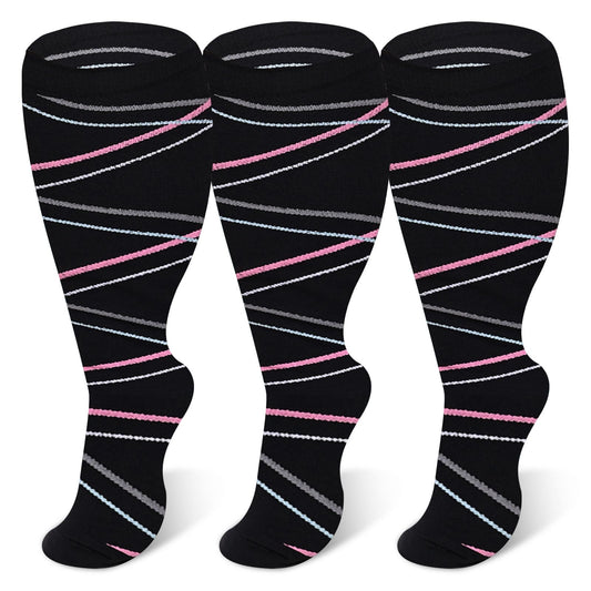 Ribbon Plus Size Compression Socks 2XL-7XL(3 Pairs) - image 0