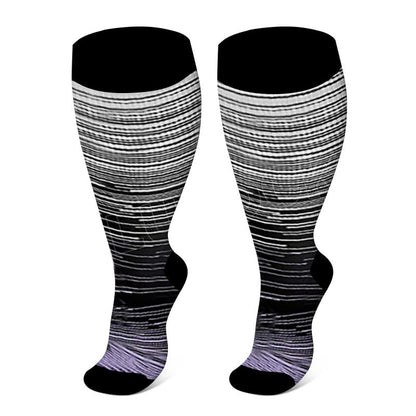 Colorful Cool Lines Plus Size Compression Socks 2XL-7XL(3 Pairs) - image 21