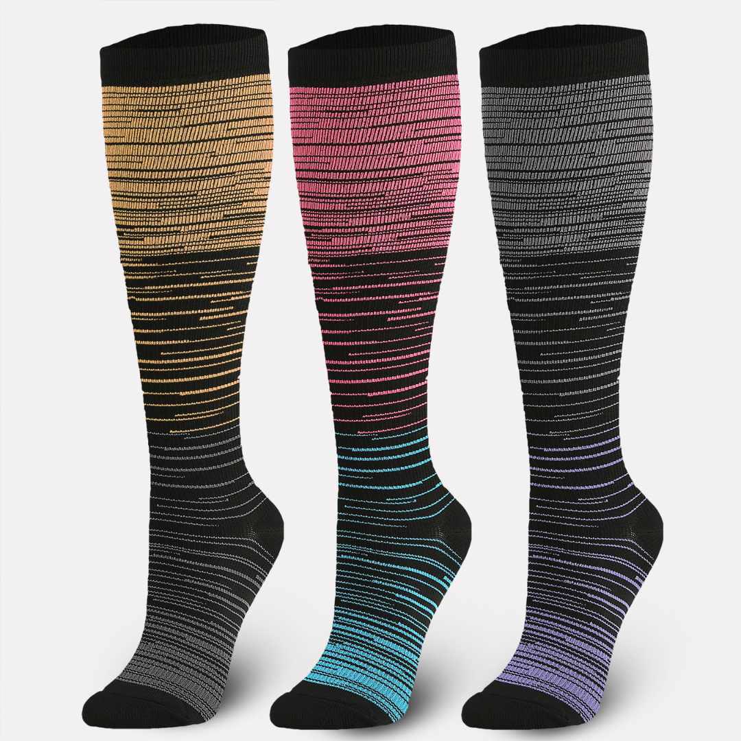 Color Thin Lines Compression Socks(6 Pairs) - image 7