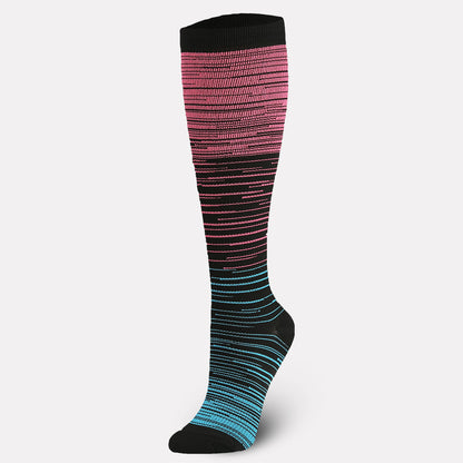 Color Thin Lines Compression Socks(6 Pairs) - image 9