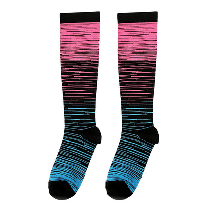 Color Thin Lines Compression Socks(6 Pairs) - image 14