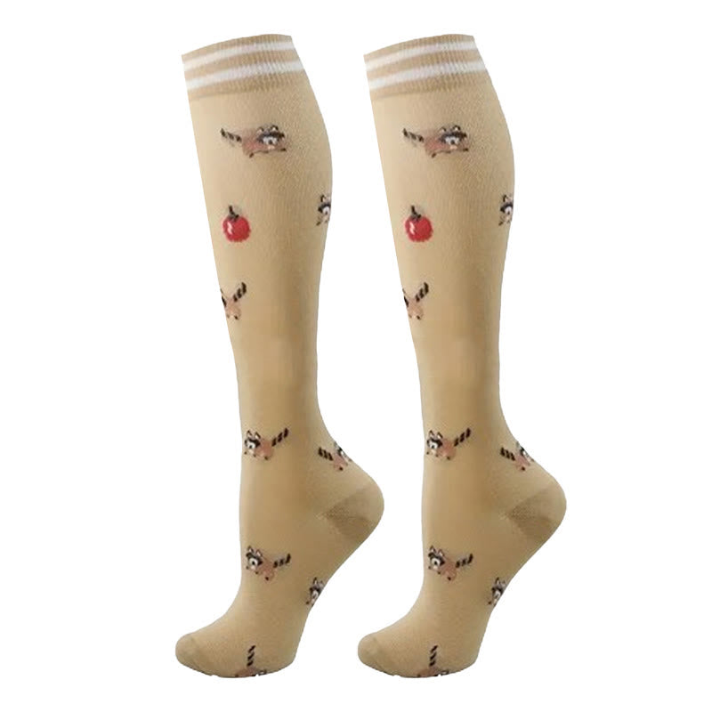 Colorful Animal Patterns Compression Socks(5 Pairs) - image 8