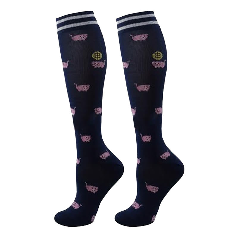 Colorful Animal Patterns Compression Socks(5 Pairs) - image 5
