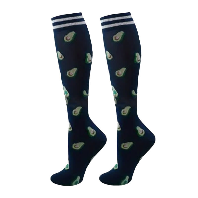 Fruit Coffee Patterns Compression Socks(6 Pairs) - image 2