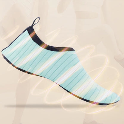 Plus Size Lake Blue Stripes Slipper Socks - image 2