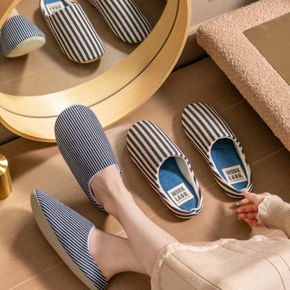Plus Size Striped Home Slippers - image 1