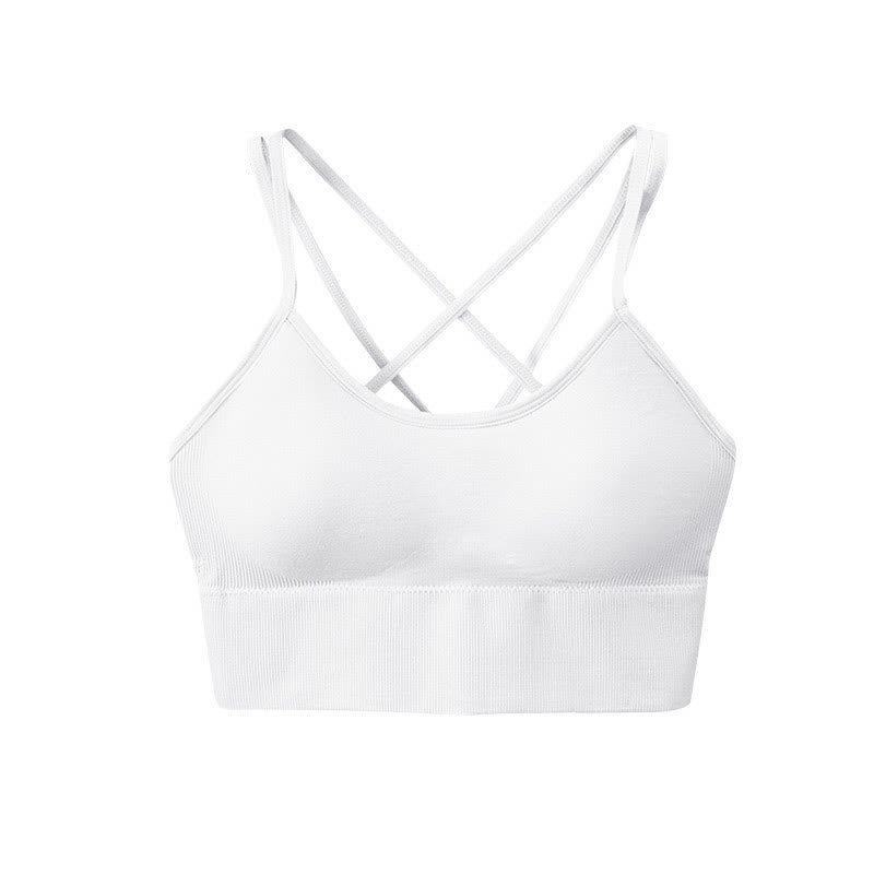 Cross Back Sports Bras - White - 3XL - image 5