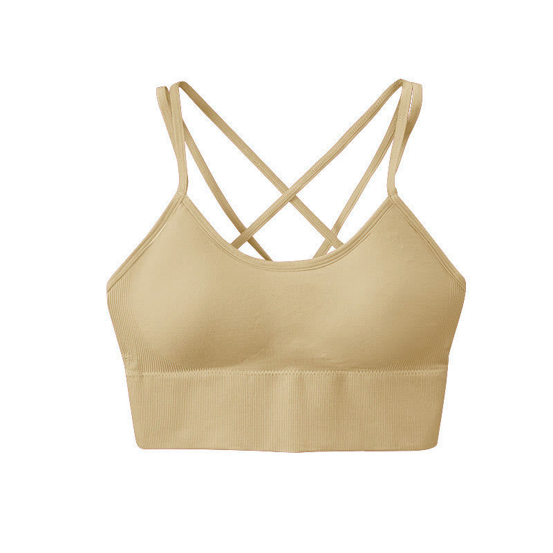 Cross Back Sports Bras - Nude - 3XL - image 6