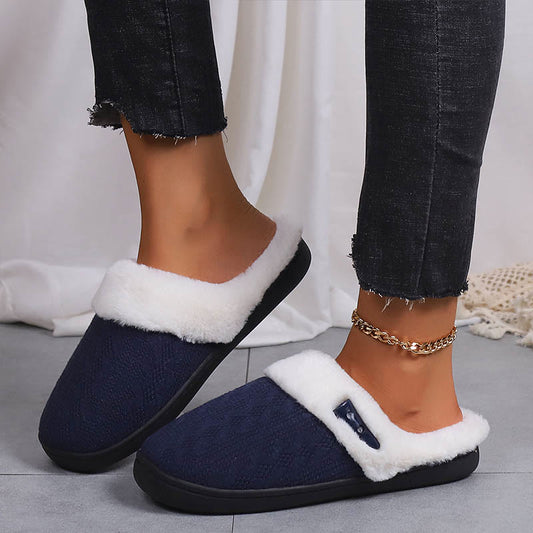 Plus Size Plush Soft Sole Slippers - image 0