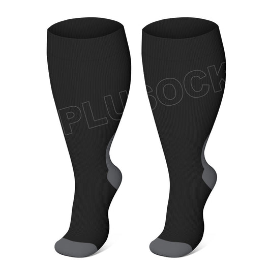 Plus Size Black Compression Socks(3 Pairs) - image 0