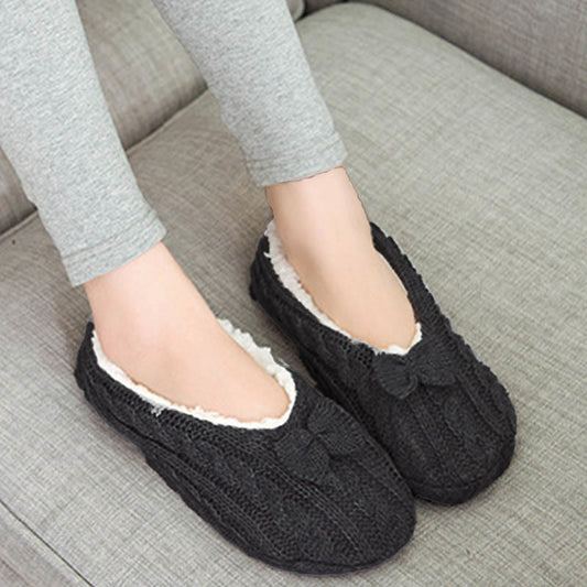 Plus Size Bow Knot Slipper Socks