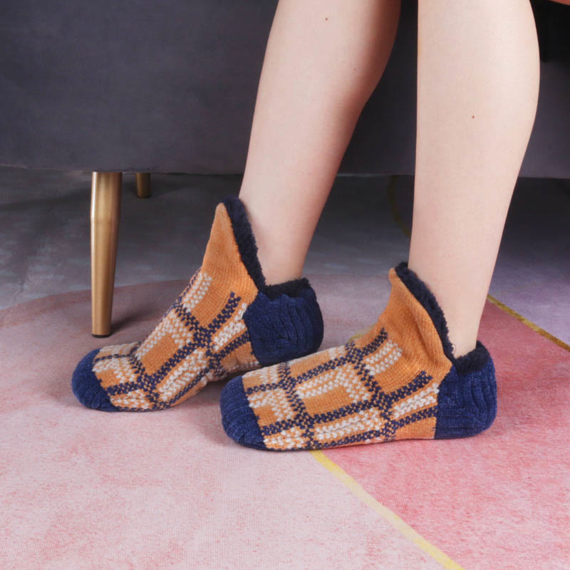 Plus Size Grid Slipper Socks - Yellow - EU40-42(US7-8.5) - image 3