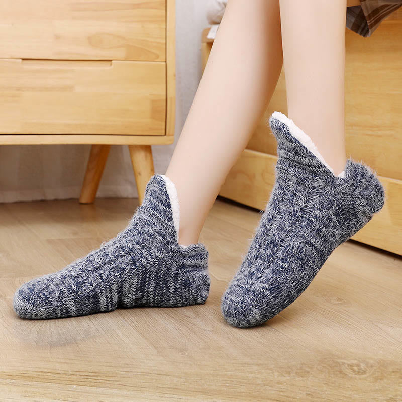 Plus Size Plush Ankle Slipper Socks - Navy Blue - EU40-43(US7-9) - image 4
