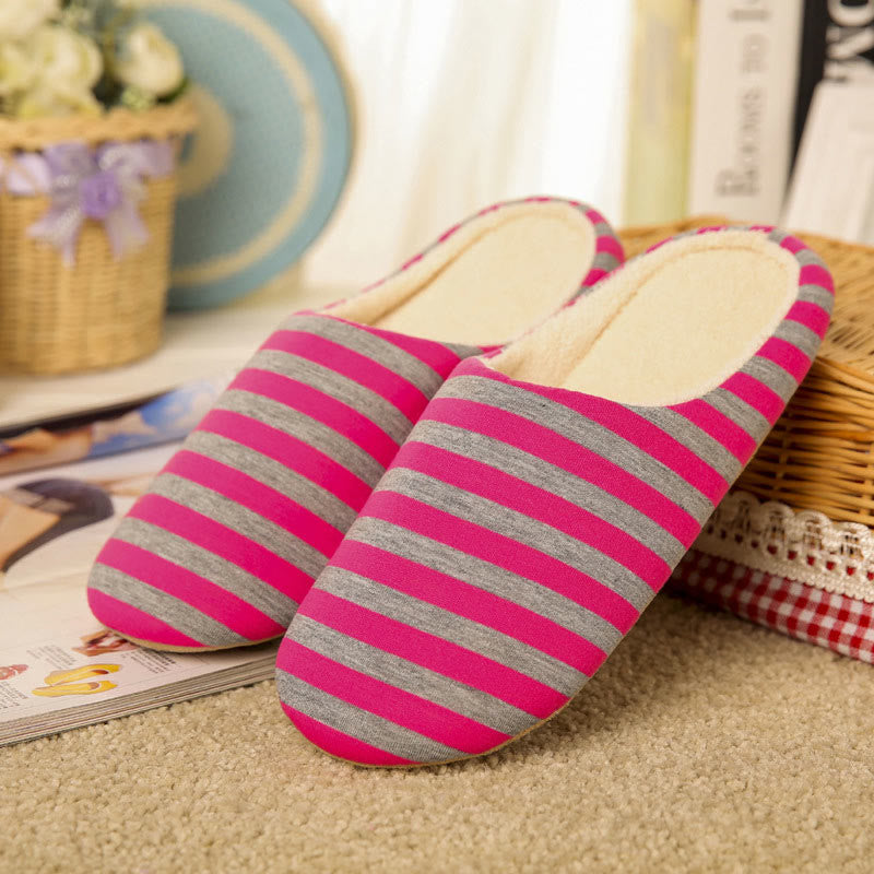 Plus Size Colorblock Stripes Slippers - Red - 3XL - image 5