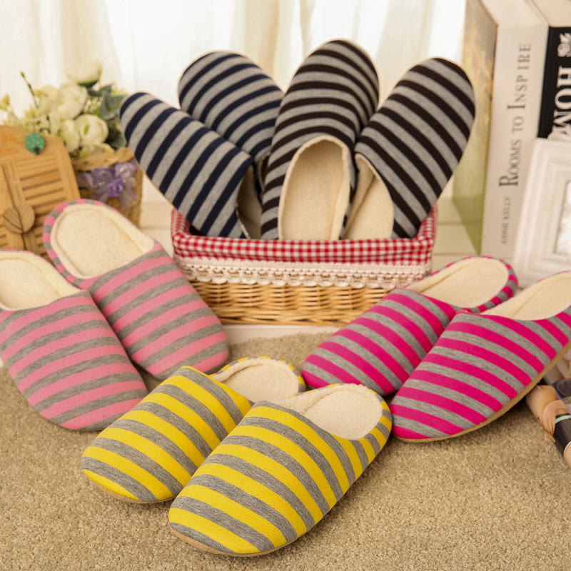 Plus Size Colorblock Stripes Slippers - image 0