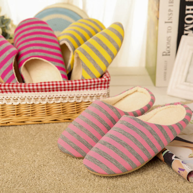 Plus Size Colorblock Stripes Slippers - image 1