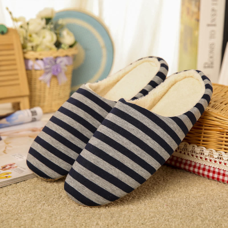 Plus Size Colorblock Stripes Slippers - Navy Blue - 3XL - image 7