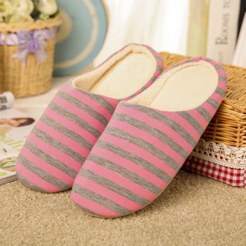 Plus Size Colorblock Stripes Slippers - Pink - 3XL - image 8