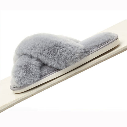 Plus Size Plush Cross Strap Slippers - image 9