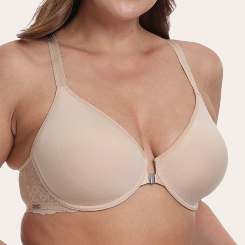 Front Buckle Full Coverage Bras - Apricot - 40 - F - image 3