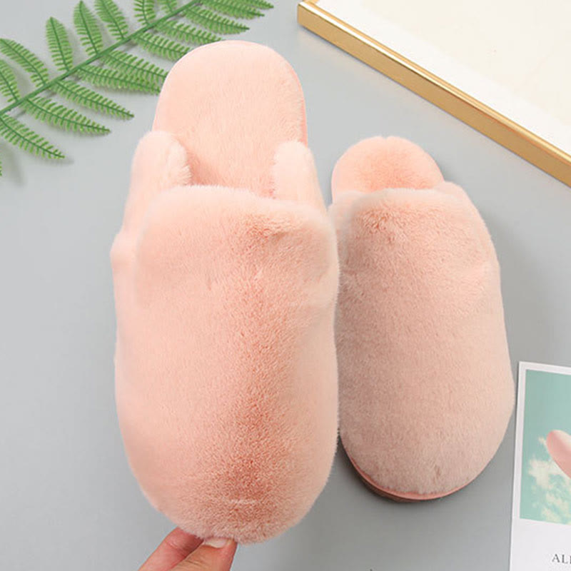 Plus Size Fuzzy House Slippers