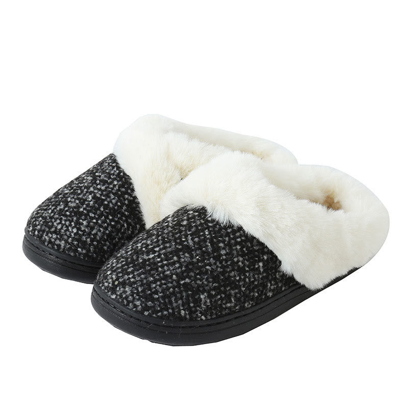 Plus Size Fur Lined Bedroom Slippers - Dark Grey - EU42-43(US11-12) - image 11