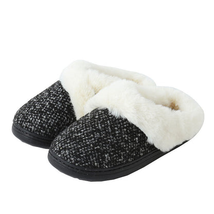 Plus Size Fur Lined Bedroom Slippers - Dark Grey - EU42-43(US11-12) - image 11