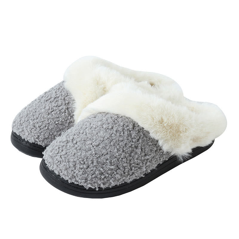 Plus Size Fur Lined Bedroom Slippers - Light Gray - EU42-43(US11-12) - image 15