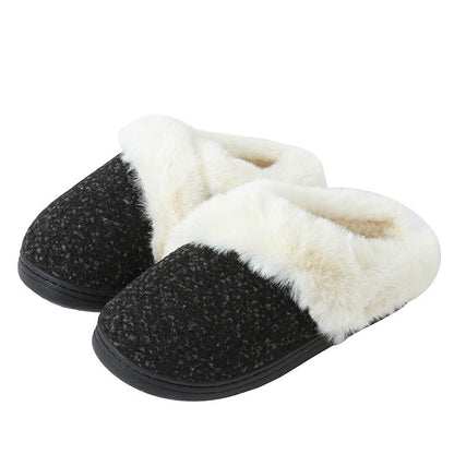 Plus Size Fur Lined Bedroom Slippers - Black - EU42-43(US11-12) - image 13