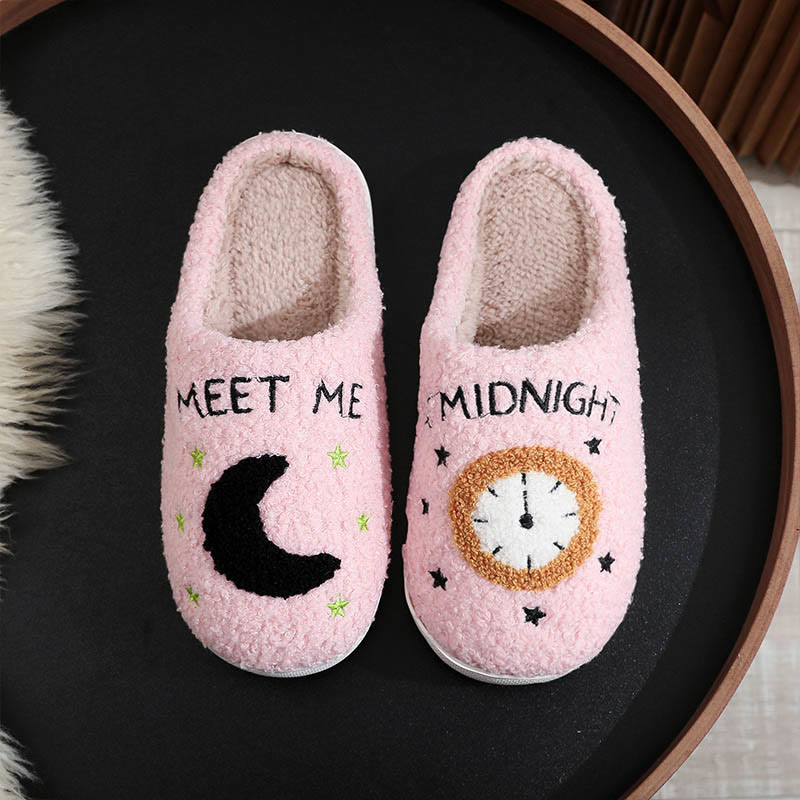 Plus Size Moon Alarm Clock Slippers - Pink - EU 44-45(US 10-11) - image 1