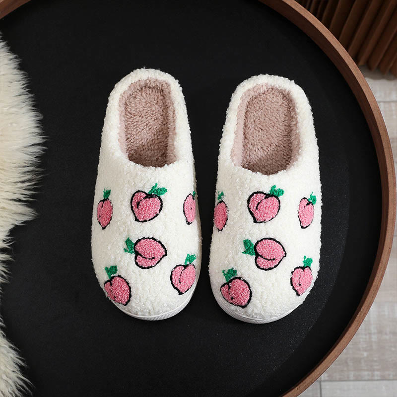 Plus Size Fruit Pattern Slippers - Peach - EU 44-45(US 10-11) - image 4