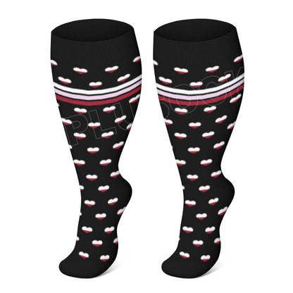 Plus Size Splicing Hearts Compression Socks(3 Pairs) - Heart - 4XL - image 2