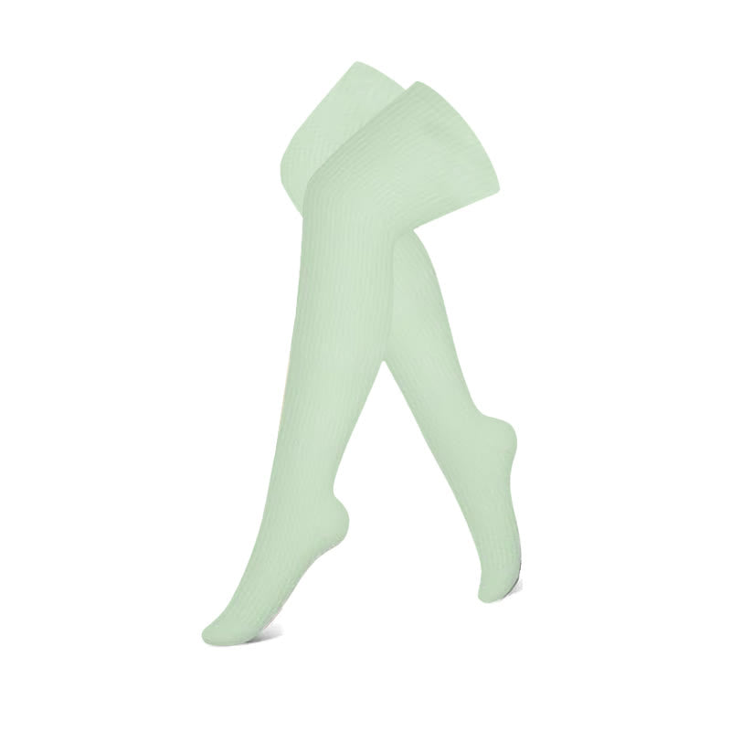 Green Series Thigh High Compression Socks(3 Pairs) - Light Green - S/M - image 1