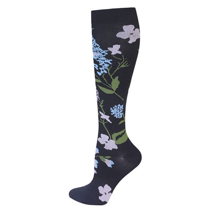 Flower Pattern Compression Socks(3 Pairs) - image 5