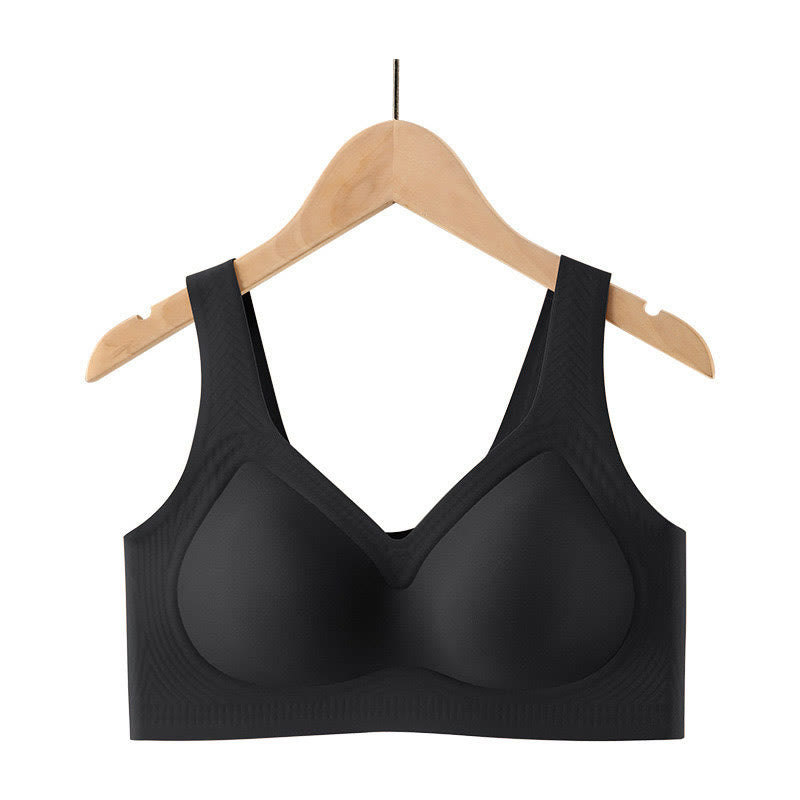 Seamless Comfort Wireless Bras - Black - 5XL - image 7