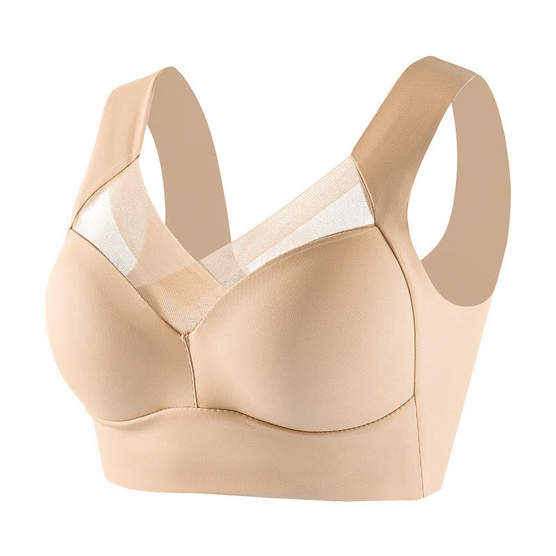Seamless Lace Wireless Sport Bras(2 Packs) - Nude - 6XL - image 6