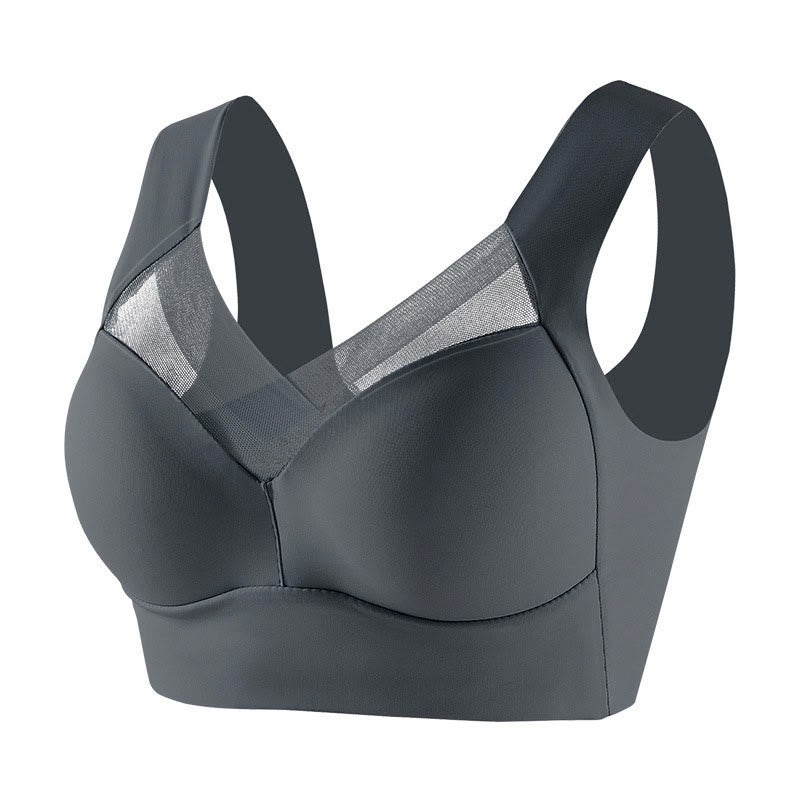 Seamless Lace Wireless Sport Bras(2 Packs) - Dark Grey - 6XL - image 9