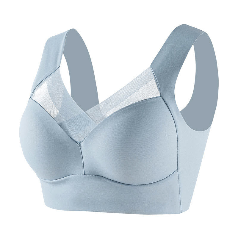 Seamless Lace Wireless Sport Bras(2 Packs) - Light Blue - 6XL - image 10